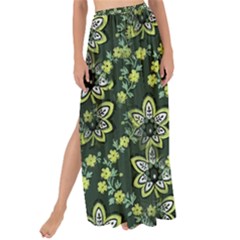 Abstract Pattern Flower Leaf Maxi Chiffon Tie-up Sarong