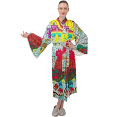 Supersonic Key West Gypsy Blast Maxi Tie Front Velour Kimono by chellerayartisans