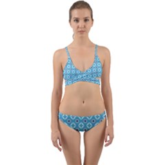 Blue Pattern Wrap Around Bikini Set by HermanTelo