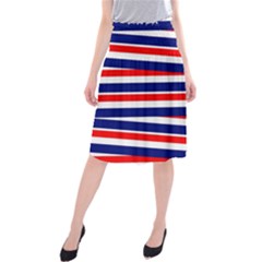 Patriotic Ribbons Midi Beach Skirt by Mariart
