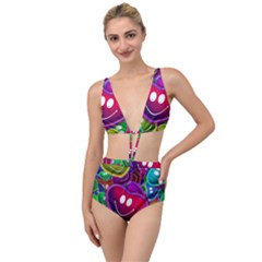 Heart Smile Love Many Friendly Tied Up Two Piece Swimsuit by Pakrebo