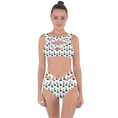 Cactus White Pattern Bandaged Up Bikini Set  by snowwhitegirl