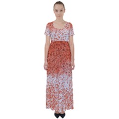Scrapbook Orange Shades High Waist Short Sleeve Maxi Dress by HermanTelo