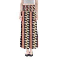 Zigzag Tribal Ethnic Background Full Length Maxi Skirt by Pakrebo
