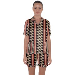Zigzag Tribal Ethnic Background Satin Short Sleeve Pyjamas Set by Pakrebo