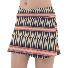 Zigzag Ethnic Pattern Background Tennis Skirt by Pakrebo