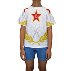 Badge Of People s Liberation Army Strategic Support Force Kids  Short Sleeve Swimwear by abbeyz71