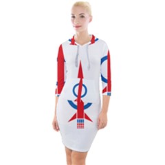 Flag Of Malaysia s Democratic Action Party Quarter Sleeve Hood Bodycon Dress by abbeyz71