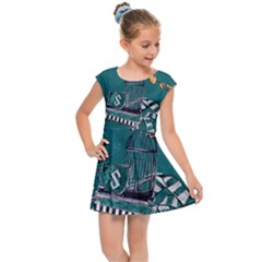 Slytherin Pattern Kids  Cap Sleeve Dress by Sobalvarro