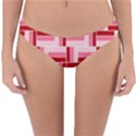 Burgundy Pattern Stripes Reversible Hipster Bikini Bottoms View1