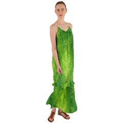 Pagan Mandala Seamless Tileable Green Cami Maxi Ruffle Chiffon Dress by Pakrebo