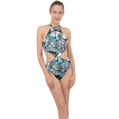 Water Forest Reflections Reflection Halter Side Cut Swimsuit