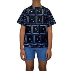 Contemporary Electronics Graphic Modern Kids  Short Sleeve Swimwear by Pakrebo