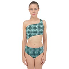 Texture Tissue Seamless Spliced Up Two Piece Swimsuit