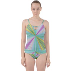 Background Burst Abstract Color Cut Out Top Tankini Set