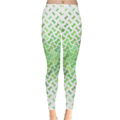 Green Pattern Curved Puzzle Leggings  by HermanTelo