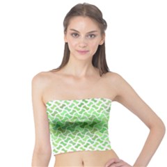Green Pattern Curved Puzzle Tube Top by HermanTelo