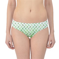 Green Pattern Curved Puzzle Hipster Bikini Bottoms by HermanTelo