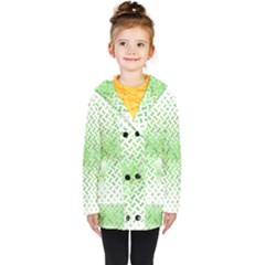 Green Pattern Curved Puzzle Kids  Double Breasted Button Coat by HermanTelo
