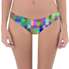 Jigsaw Puzzle Background Chromatic Reversible Hipster Bikini Bottoms by HermanTelo