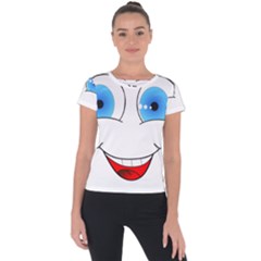 Smiley Face Laugh Comic Funny Short Sleeve Sports Top  by Sudhe