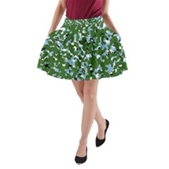 Greencamo1 A-line Pocket Skirt by designsbyamerianna
