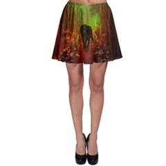 The Lonely Wolf In The Night Skater Skirt by FantasyWorld7