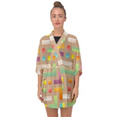 Abstract Background Colorful Half Sleeve Chiffon Kimono by Simbadda