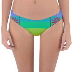 Seaside Sunrise Colorful Ocean Sea Reversible Hipster Bikini Bottoms by Simbadda