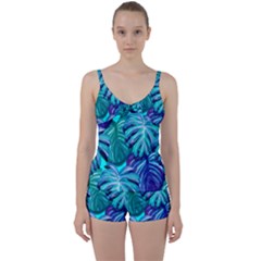 Leaves Tropical Palma Jungle Tie Front Two Piece Tankini by Simbadda