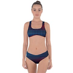Signal Background Pattern Light Texture Criss Cross Bikini Set by Sudhe