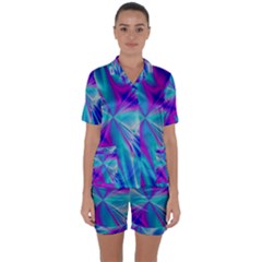 Background Design Pattern Colorful Satin Short Sleeve Pyjamas Set