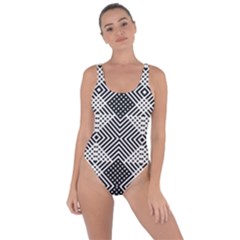 Monochrome Geometric Herringbone Seamless Pattern Vector Bring Sexy Back Swimsuit by Sudhe