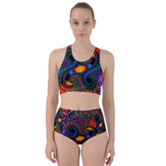 Abstract Fractal Artwork Colorful Racer Back Bikini Set by Sudhe