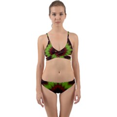 Fractal Artwork Idea Allegory Geometry Wrap Around Bikini Set by Sudhe