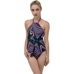 Abstract Artwork Fractal Background Go With The Flow One Piece Swimsuit