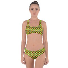 Background Pattern Geometrical Criss Cross Bikini Set by Sudhe