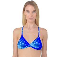 Digital Arts Fractals Futuristic Blue Reversible Tri Bikini Top by Pakrebo