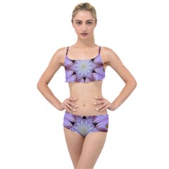 Abstract Flower Artwork Art Layered Top Bikini Set