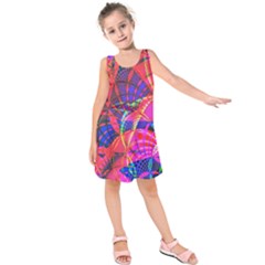 Design Background Concept Fractal Kids  Sleeveless Dress by Pakrebo