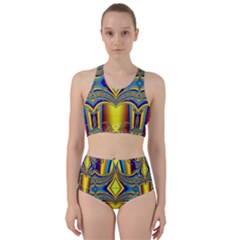 Abstract Art Design Digital Art Racer Back Bikini Set by Pakrebo