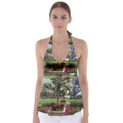 Columbus Commons In Late May  Babydoll Tankini Top by Riverwoman