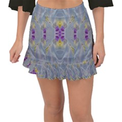 We Are Flower People In Bloom Fishtail Mini Chiffon Skirt by pepitasart
