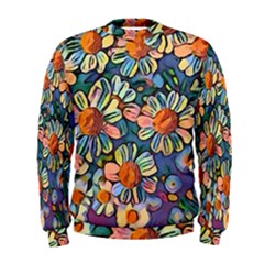 Daisies Flowers Colorful Garden Men s Sweatshirt by Pakrebo