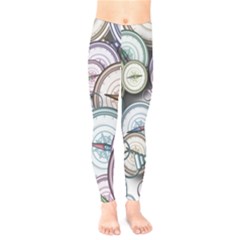 Compass Direction North South East Kids  Legging by Pakrebo