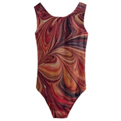 Marbled Paper Mottle Color Movement Kids  Cut-out Back One Piece Swimsuit