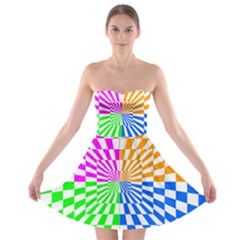 Checkerboard Again 8 Strapless Bra Top Dress by impacteesstreetwearseven