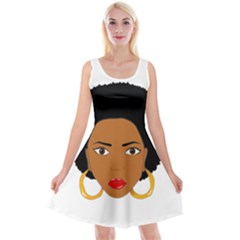 African American Woman With ?urly Hair Reversible Velvet Sleeveless Dress by bumblebamboo