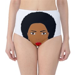 African American Woman With ?urly Hair Classic High-waist Bikini Bottoms by bumblebamboo