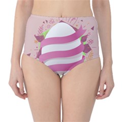 Easter Egg Colorful Spring Color Classic High-waist Bikini Bottoms by Pakrebo